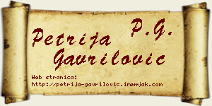Petrija Gavrilović vizit kartica